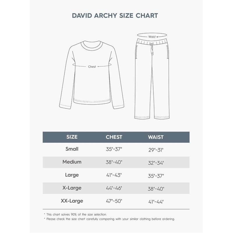 DAVID ARCHY Mens Pajamas Set - Soft Pj Sets for