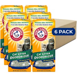 ARM & HAMMER CAT Litter Deodorizer Odor Eliminator with Baking soda, 20OZ. 6 Pack