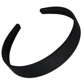 2.5cm (1") Matte Fabric Plastic Alice Band Hair Band Headband No Teeth for Women Girls by Glitz4Girlz (Black)