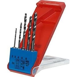 KWB HSS Drill Bit Set, Hex, 1/4 Shank E6.3 4211-40, 5 Pieces