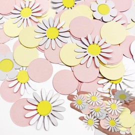 UILYNIU 2 Pieces Daisy Confetti Cute Daisy Party Decorations Spring Daisy Boho Party Paper Confetti Party Table Decoration Wedding Holiday Anniversary Birthday Party Decoration (2 pcs)