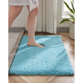 Disolla Bathroom Rug 20x32 Non Slip Fluffy Teal Bath Mat for Bathroom Floor Washable Plush Luxury Bath Rug for Tub Soft Shaggy Absorbent Shower Sink Mat