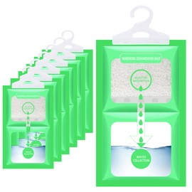 Wardrobe Dehumidifier Bag 6 Pack Moisture Absorbers, Hanging Interior Ideal to Stop Damp & Condensation for Wardrobe, Cupboard, Home, Kitchen, Garage, Bedroom, Caravan, Office, Basement - 600G Total