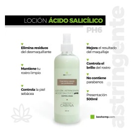 Loción Astringente Antiacné Control Grasa 500 Ml Beohemp Grasa Día/noche