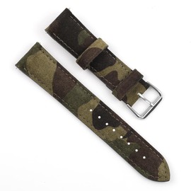 Onthelevel Camouflage Watch Band, 0.7 inch (18 mm), 0.8 inch (20 mm), 0.9 inch (22 mm), Desert Jungle, Camouflage Style, Military Strap, Suede Watch Replacement Strap