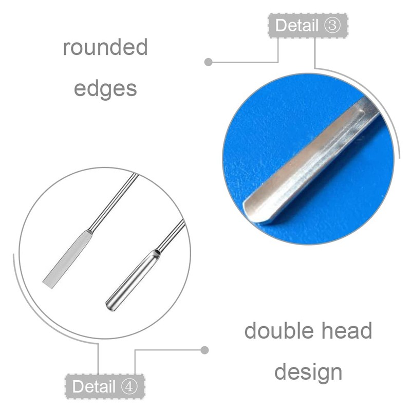 Soolkerr 4 Pcs Stainless Steel Lab Spatula Micro Spoon Set