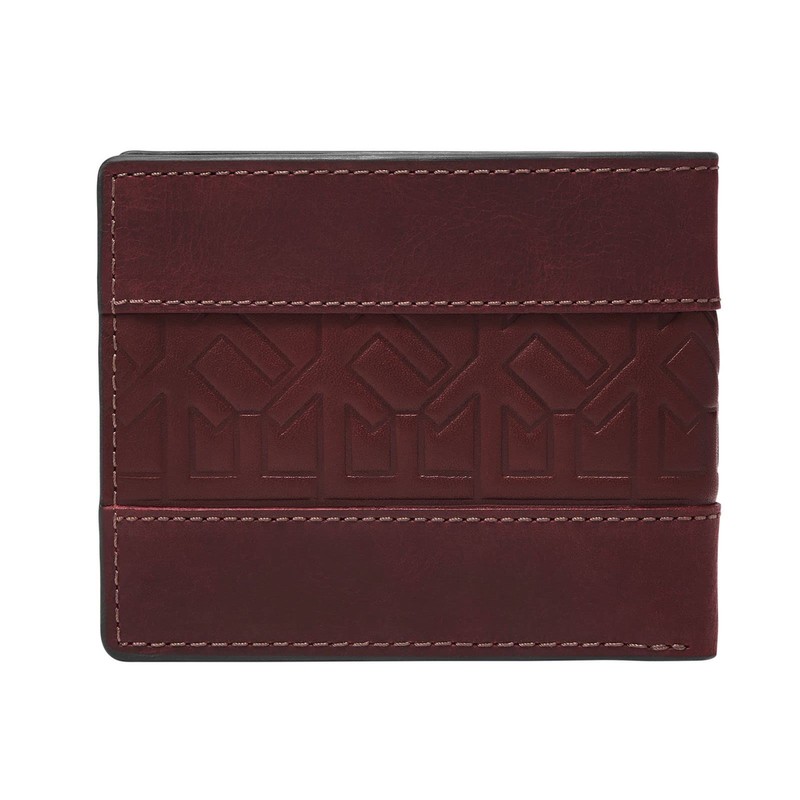 Fossil Everett Bifold With Flip ID Eggplant, Aubergine