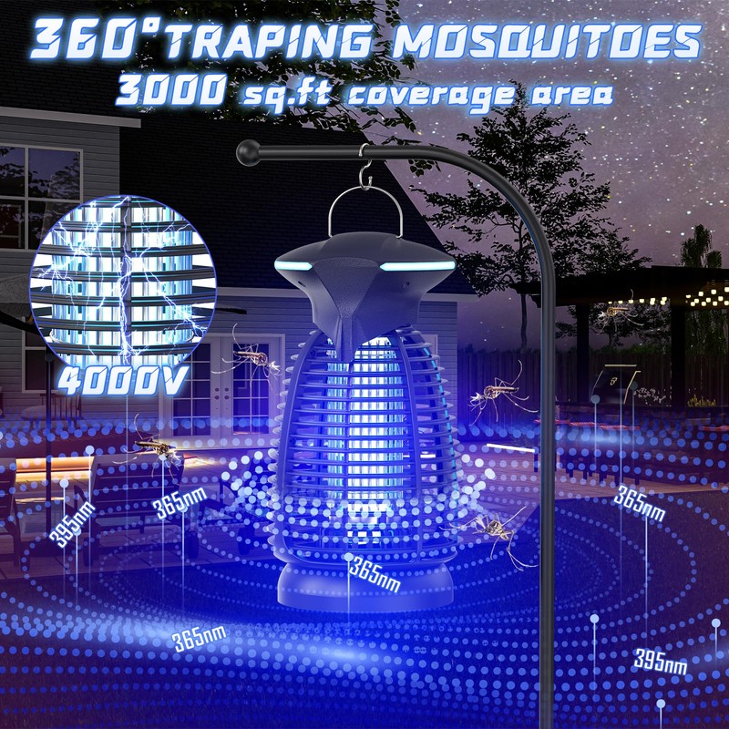 Bug Zapper Outdoor for Mosquito Flies - Electric 4000V Powerful