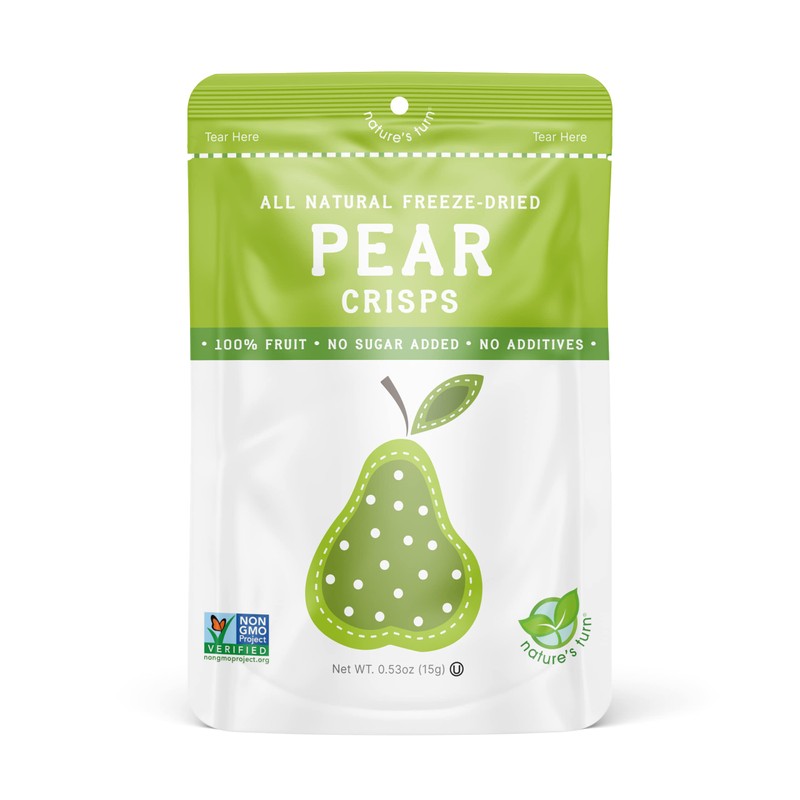 Nature’s Turn Freeze-Dried Fruit Snacks, Pear Crisps, Pack of 12