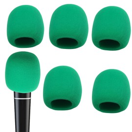 6 PCS Green Thicken Ball-Type Sponge Foam Mic Cover Handheld Microphone Windscreen Shield Protection Micro Foam Filter for KTV Broadcasting