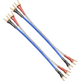 WYVERN AUDIO Jumper Cable, Assembled Product, HIFI Speaker Cables, Set of 4, Handmade (Blue/9.8 inches (25 cm))