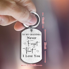 Yobent to My Grandma Gifts for Women, Never Forget That I Love You Grandma Birthday Keychain, Grandmother Christmas Ideas from Grandchildren, Best Grandmother Present