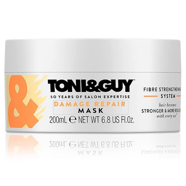 Toni & Guy | Damage Repair Hair Mask for Intense Reconstruction | Unisex | Ideal For Dry and Damaged Hair | Patented Fibre Strengthening System | 6.8 Ounce