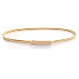 ZARSIO Women Skinny Waist Belt Metal Elastic Chain Belt Dress Belt, Gold