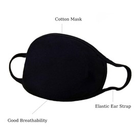 Cotton Mask, Reusable Black Daily Anti-Dust Mouth Cover with Funny Patten for Outdoor Activities (Toothy Smile C)
