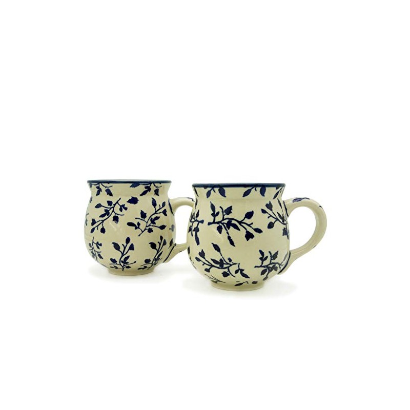 Bunzlauer Original Ceramic Mugs, Spherical Shape 280 Ml, Set of