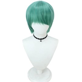 JingDan Demonio Hunters Costume Wig for Babby Saja,Pop Animated Characters Wigs Short Hair Wig,Green