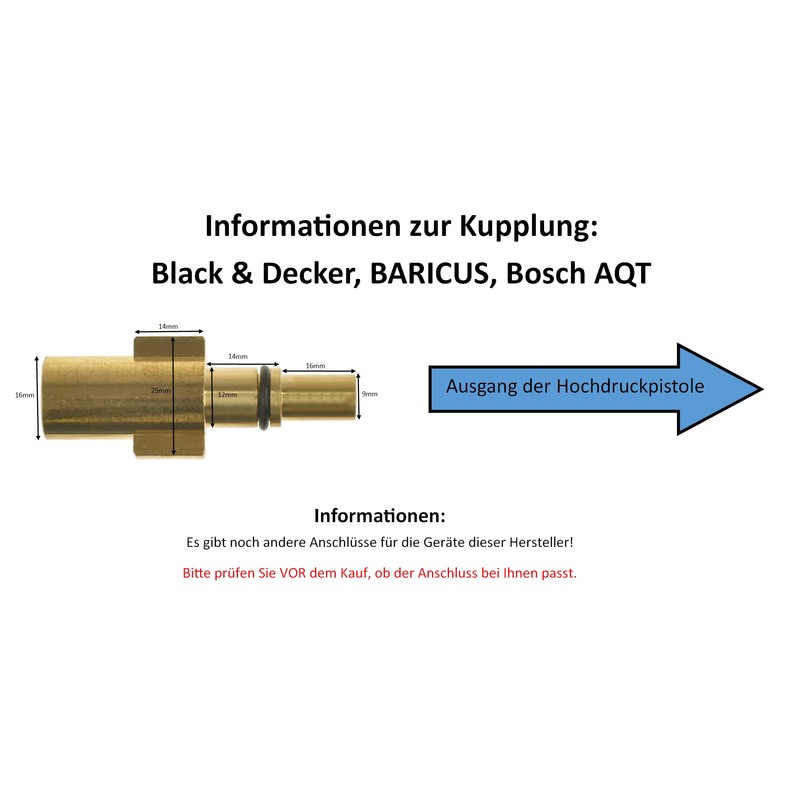 Bayonet Adaptor for Using Kärcher Accessories on Black & Decker