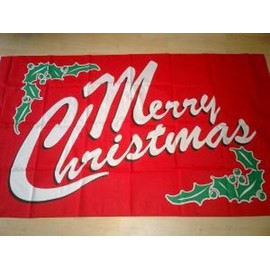 Merry Christmas Red Large Christmas Flag 3ft x 2ft