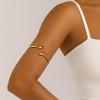 PEALICIOUS 2PCS Gold Arm Cuff for Women, Arm Cuff Gold