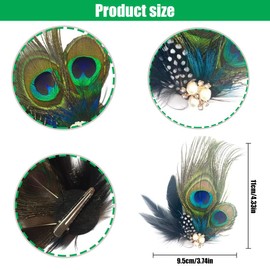 DOKRIN Hair Clips 1 Piece Peacock Headpiece Hairpin Peacock Hair Accessories Feather Hair Accessories with Rhinestones Peacock Feather Headband Women's Carnival Peacock Costume Masquerade
