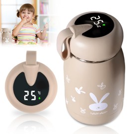 320 ml Thermos Flask, Thermos Flask Baby On the Go Vacuum Soldering Cup, Thermos Flask Stainless Steel for Children with LED Temperature Display, Vacuum Drinking Bottles, Ideal for Heat and Cold