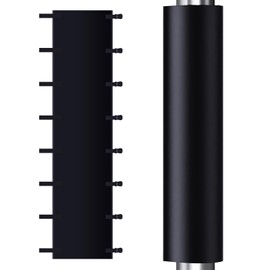 Hollowfly 2 Pcs 76 Inch Tall Basketball Pole Pad, Heavy Duty Safety Pad, Post Wrap Padding, Fits 4'' Round Poles, All-Weather Waterproof, for Basement & Garage, Playground, Round Square Post(Black)
