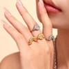 2Pcs Sun and Moon Gold Rings for Women, Adjustable Rings