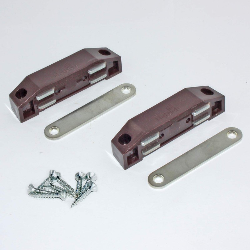 Hettich Magnetic Catches with Counter Plate Brown Plastic Strong Heavy