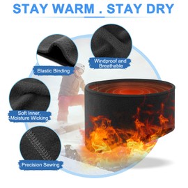 Violetfox Ear Warmers Headband, Fleece Earmuffs Running Headband Winter Ear Covers Moisture Wicking Sweatband Ski Sport Headband for Men & Women (Black, Gray, Navy)