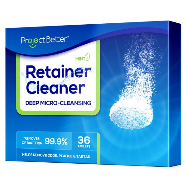PROJECT BETTER Retainer Cleaner Tablets & Denture Cleaning Tablets for