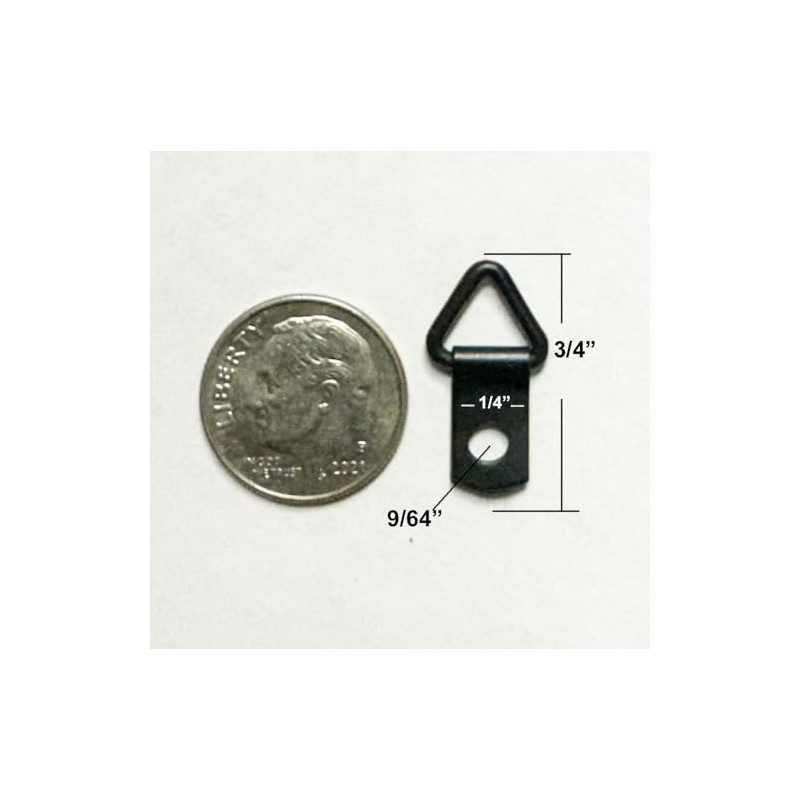 Mini Triangle Picture Hangers, 10 Count, Black, Extra Heavy Steel,