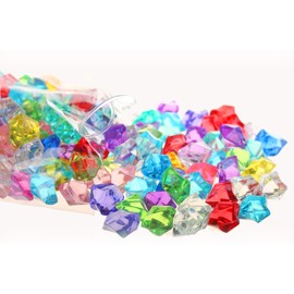 PMLAND Acrylic Ice Rocks Crystals Gems 180 Pieces Bag for Vase Filler Table Scatter Party Wedding Arts Crafts Decoration and Display - Assorted