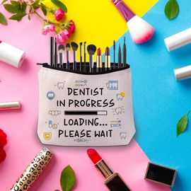 Funny Dentist Makeup Bag Dentist in Progress Loading Please Wait Cosmetic Bag Dental Student Graduation Gift (Dentist-b)