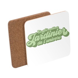 Untersetzer aus Kork – zertifiziert "Best Gardenier of the Universum Gemüsegarten Garten Anzucht Pflanze Gemüse – 6 Stück (95 x 95 mm)