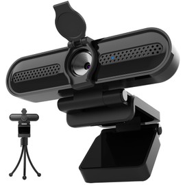VIZOLINK W4DS HD Webcam for PC, 1080P 60fps FHD Webcam with Microphone, HD Light Correction, Privacy Cover and Tripod, 78°Wide Angle, Plug &Play for Video Calling and Streaming, Zoom/Skype/Teams/Mac