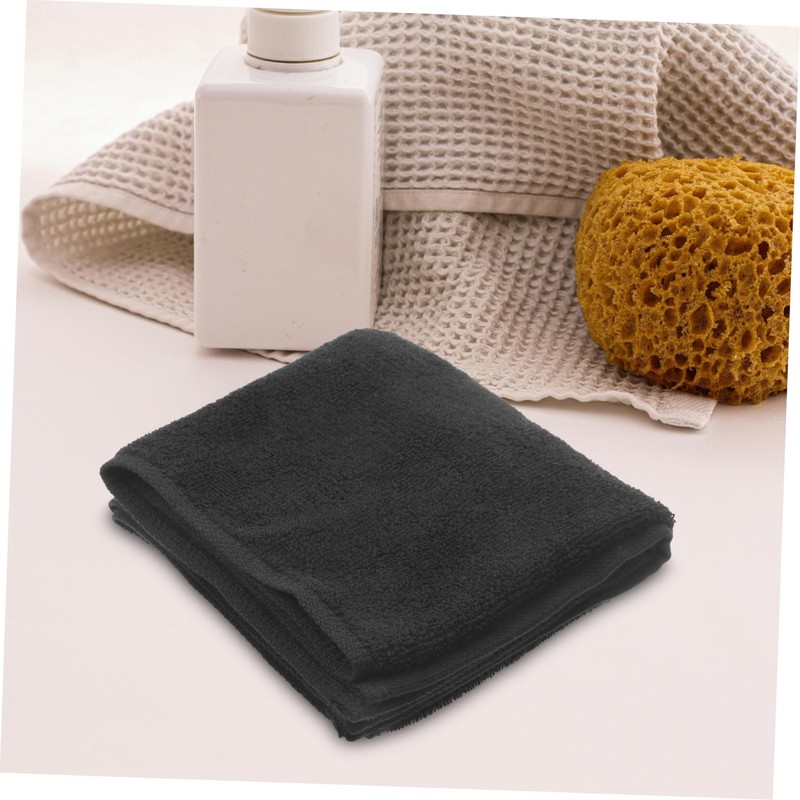 OHPHCALL 2pcs Pure Cotton Black Towel Hair Drying Towel Cotton