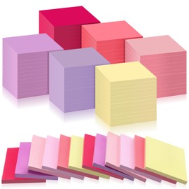 Fainne 120 Pack Sticky Notes 3x3 Bulk Colorful Self Stick Note Pads Pink Yellow Green Blue Paper Memo for Office School Notebook Supplies 50 Sheets/Pad(Vivid Color)