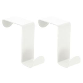uxcell Over The Door Hooks,2pcs - Stainless Steel Door Hangers Hooks, S-Shaped Double Hooks for Hanging Clothes, Hats, Towels (White)