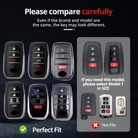 for Toyota Key Fob Cover.No Screws Required for Installation. for 2025 Camry,RAV4,2021-2025 Venza,Sienna, 2019-2025 Land Cruiser,Fortuner,Mirai, 2023-2025 Highlander,Prius,Collora (Red, Model 2)