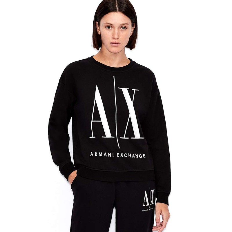 Armani Exchange Women's Icon Project Sweat Sweatshirt, black