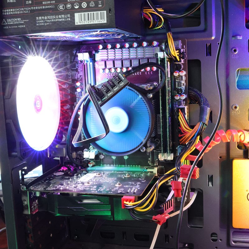 ThreeBulls PWM Fan Hub, PC CPU Cooling 4 PIN/3PIN Power