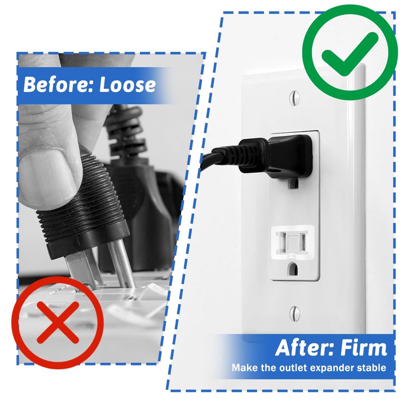 BOHUIZ 20 Pcs 2 Prong Loose Outlet Plug Fix, Plastic