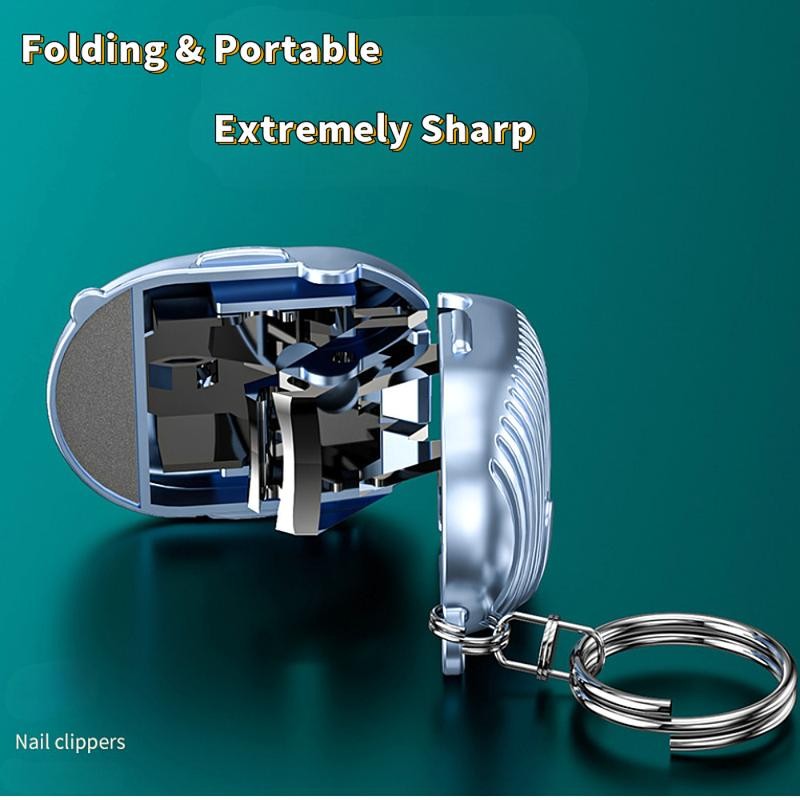 Cucci Silvery Mini Nail Clippers with Keychain - Portable Ultra