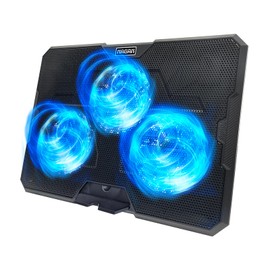 NAGAN Laptop Cooling Pad with 3 Fans, Ergonomic Cooling Pad for Laptop with Dual USB 2.0 Ports, USB Powered Metal Mesh Gaming Notebook Cooler, Fits 15-17.3 inch Laptops