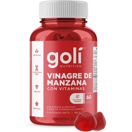 Goli - Gomitas de Vinagre de Sidra de Manzana Con Vitaminas B9, B12, Betabel y Granada 60 Gomitas Veganas Sin OGM, Sin Gluten Enriquecidas con Superfrutas y Vitaminas Esenciales