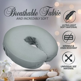LONDON LINENS Soft & Heavy Microfiber Massage Tables Face Cradle Covers Cozies Fitted- 4 Pieces (4, Stone)
