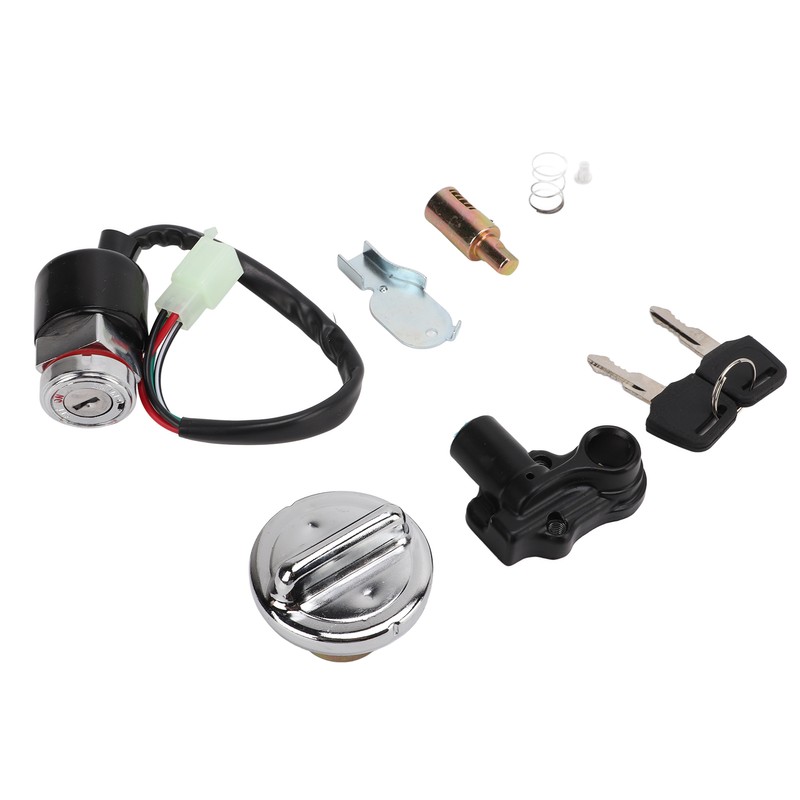 Ignition Switch Gas Cover Kit Helmet Lock 2‑Key Replacement for