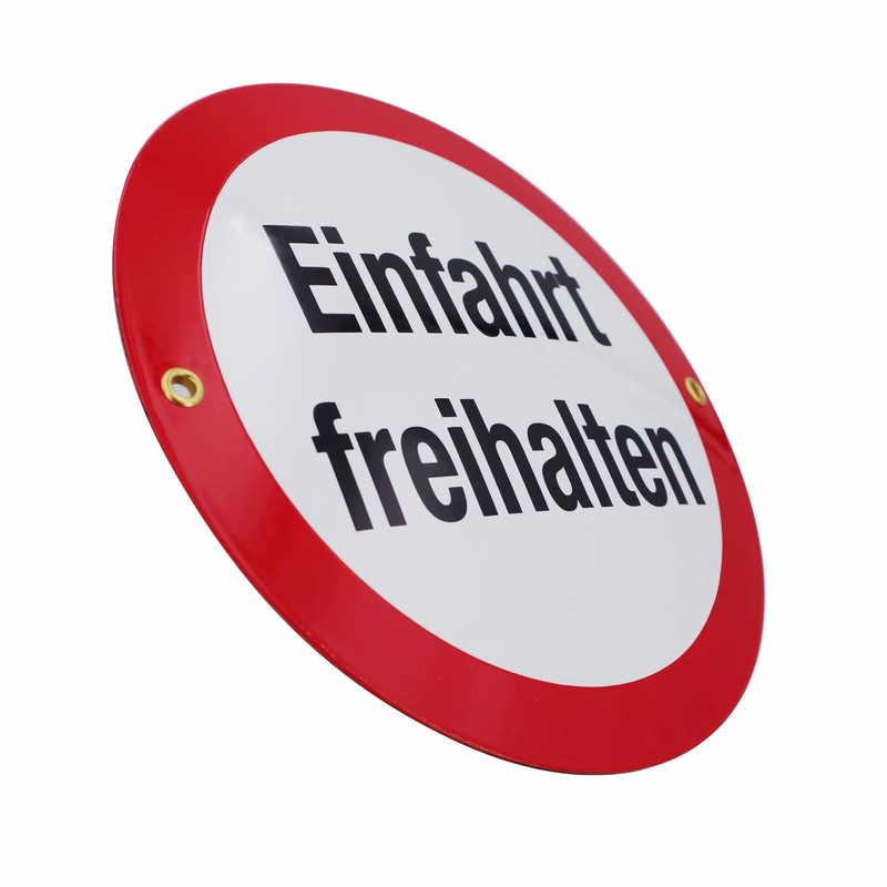 Sosenco Einfahrt freihalten Schild – Kreis 20 cm – Keramik