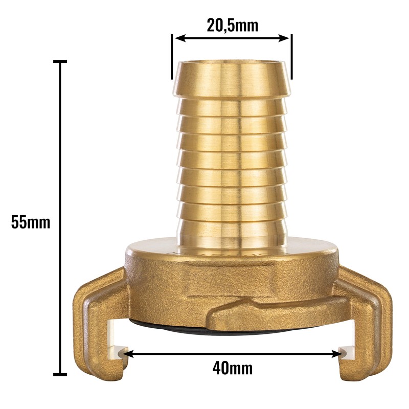 Poppstar Set of 2 Brass Hose Connectors 3/4 Inch Nozzle